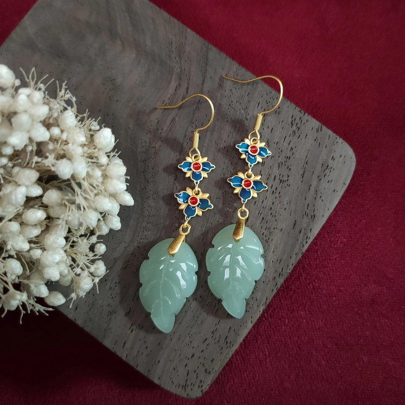 Ancient Gold-plated Enamel Painted Earrings