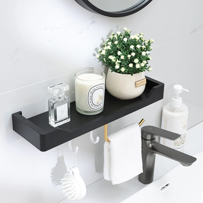 Punch-free Kitchen Bathroom Wash Basin Mirror Front Storage Rack Creative Roll Stand Hook Tissue Holder