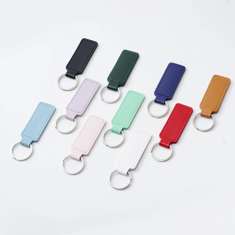 Creative PU Leather Keychain Simple DIY Key Ring