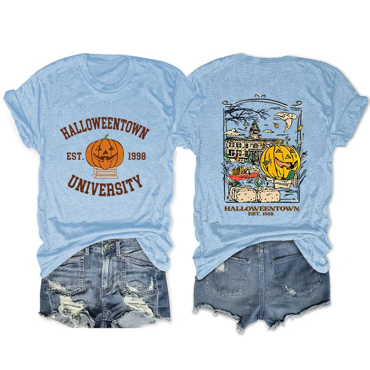Loose Front And Rear Printed Short Sleeve