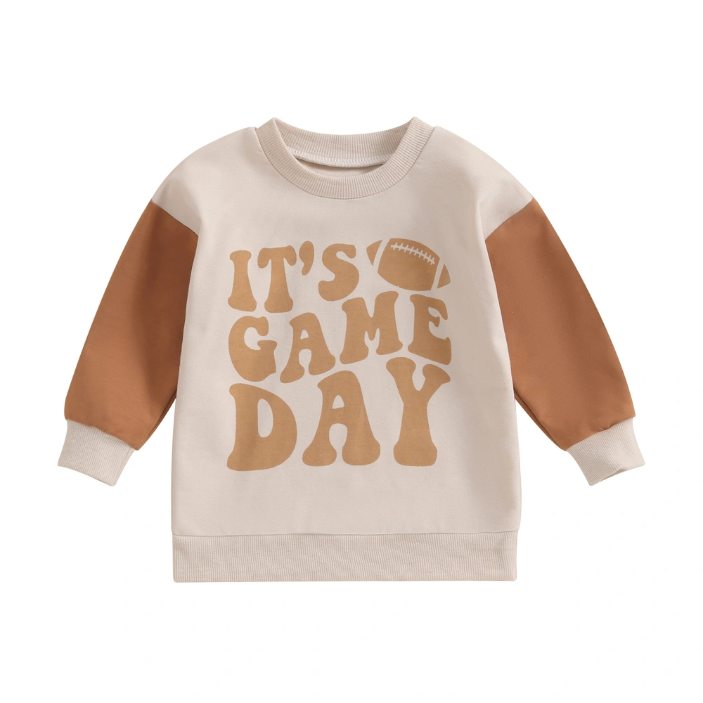 Toddler Girls Boys Sweatshirts Letter Rugby Print Crew Neck Tops