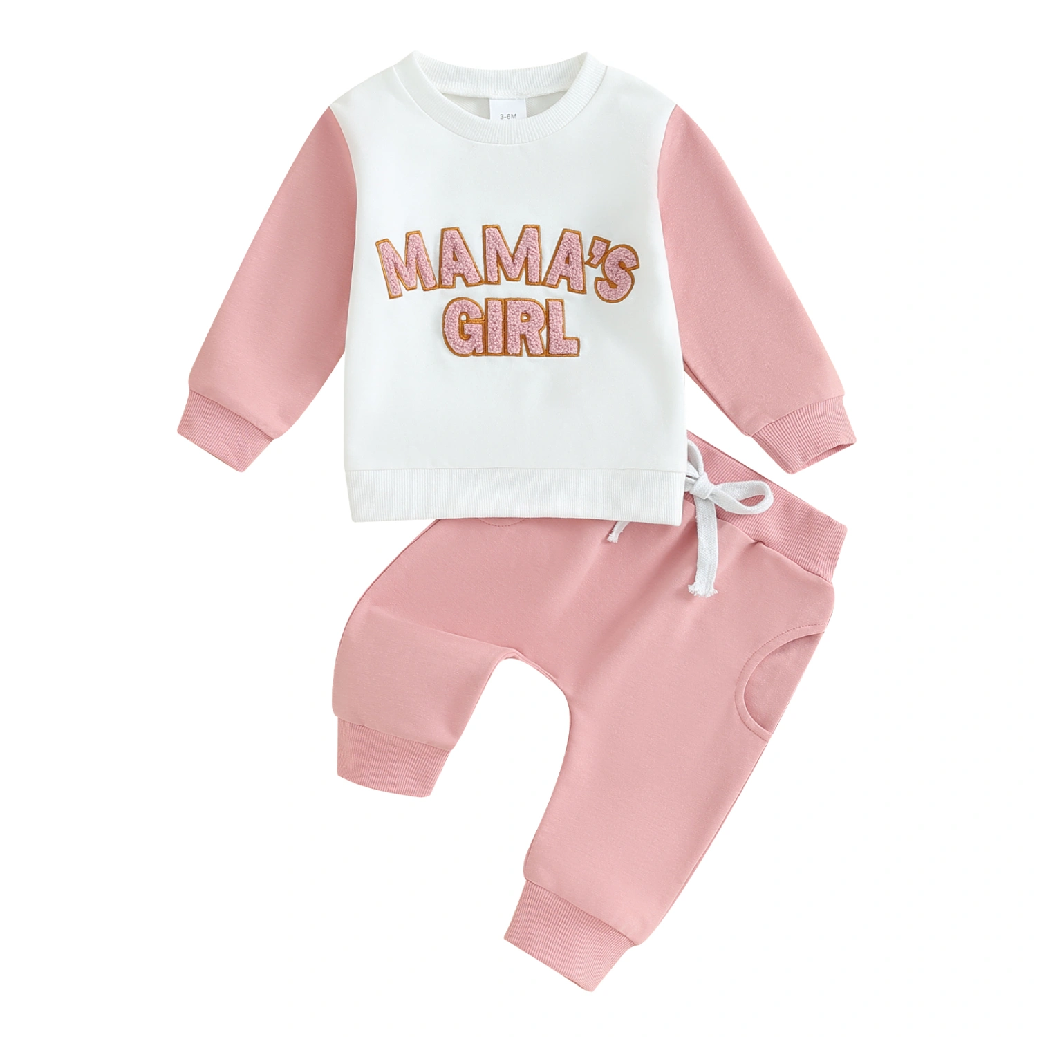 Girls 2 Piece Outfit Letter Pattern Sweatshirt and Elastic Pants