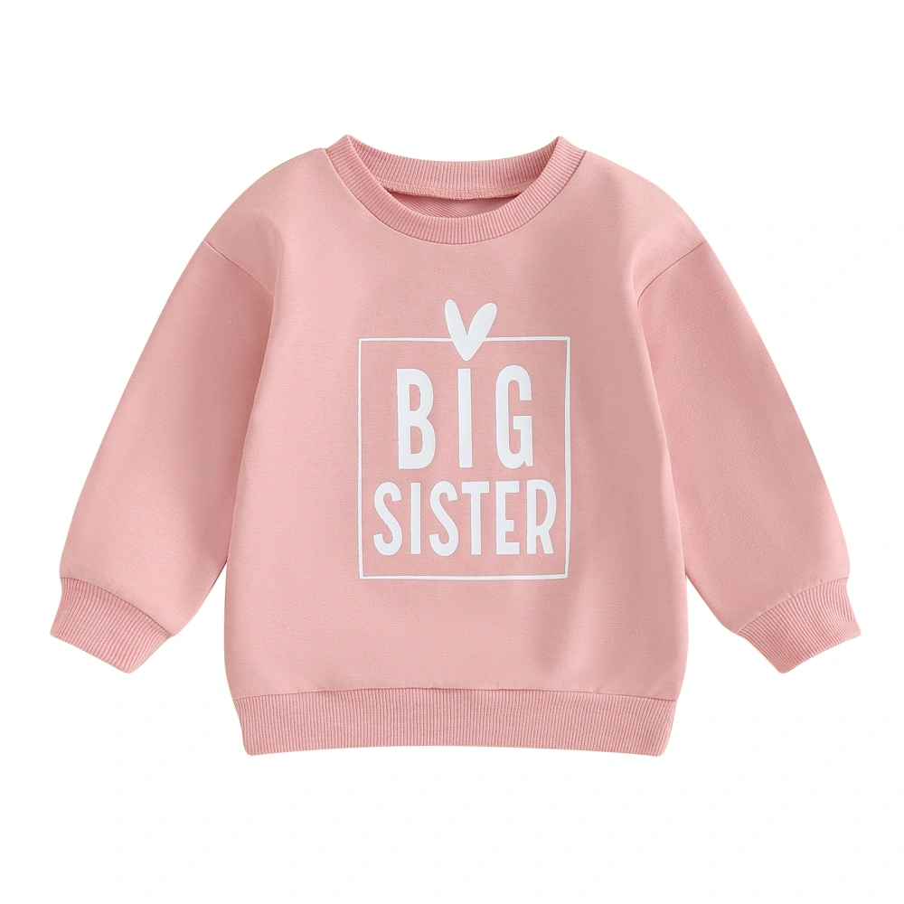 Girls Sweatshirt, Long Sleeve Crew Neck Letters Print Hoodie