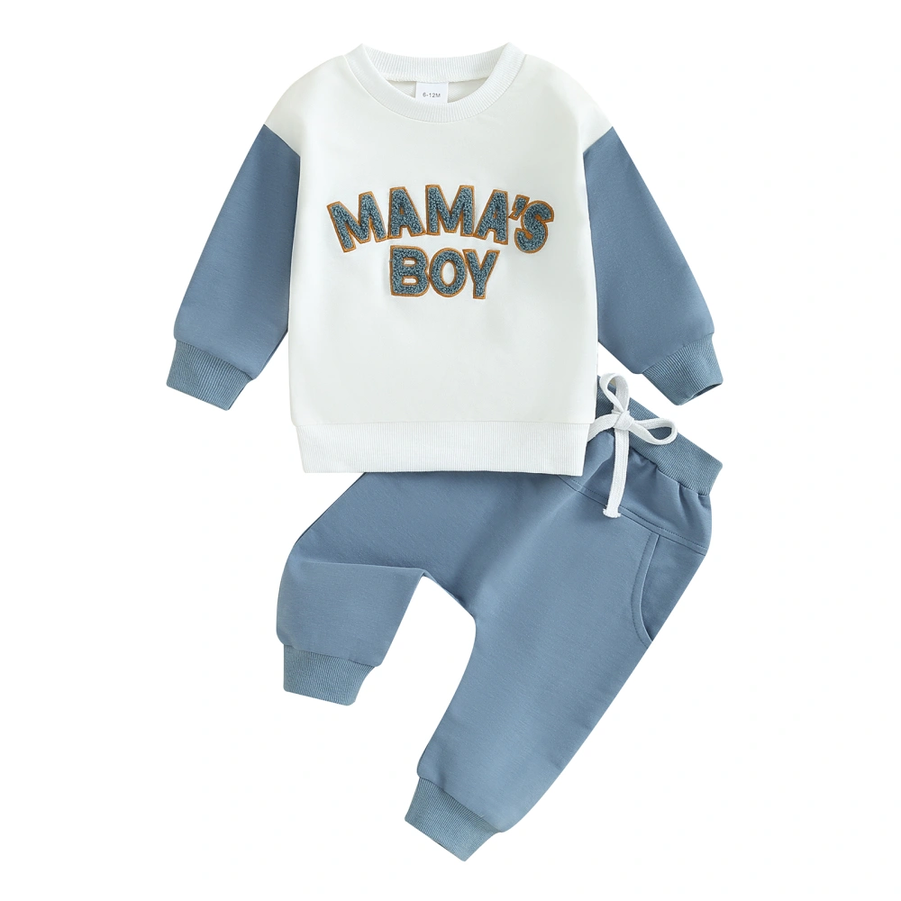 Baby Pants Outfits Toddler Fuzzy Letter Round Neck Sweatshirt and Pant