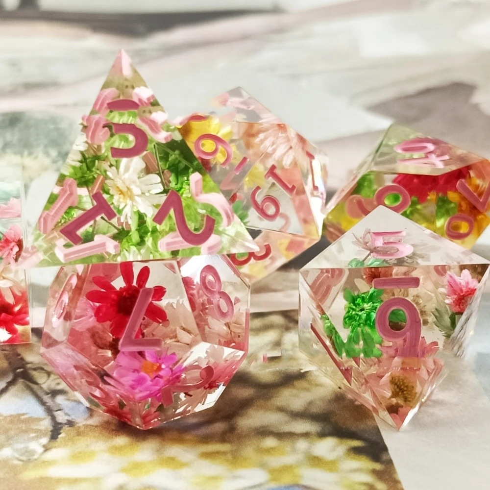 Game Transparent Polyhedron Resin Dice Set