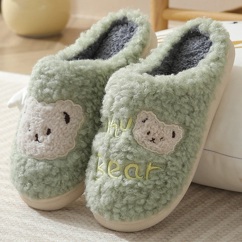 Thick Bottom Internet Hot Girlish Cute Trendy Comfortable Female Fur Cotton Slippers