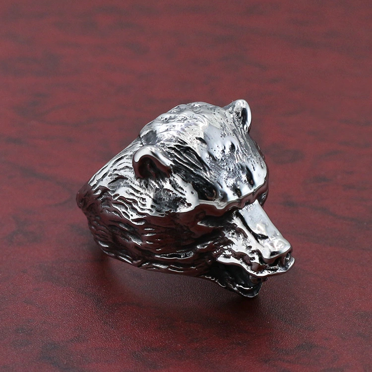 Wolf Head Men And Women Couple Animal Stainless Steel Ring