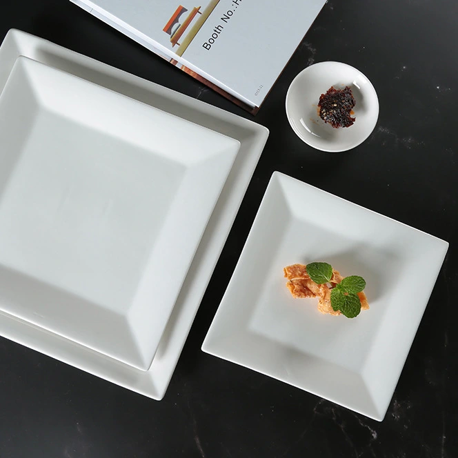 Creative Simple White Nordic Style Square Plate Ceramics