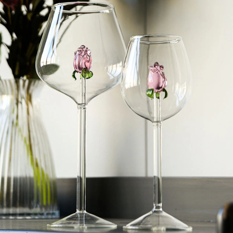 Creative Cute Rose Atmosphere Bordeaux White Wine Goblet