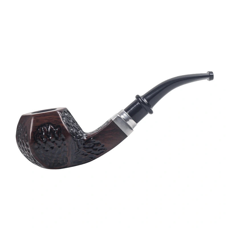 Solid Wood Blackwood Carved Pipe