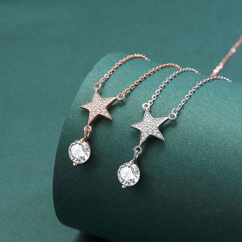 Women's Fashion Five-pointed Star Diamond-studded Necklace