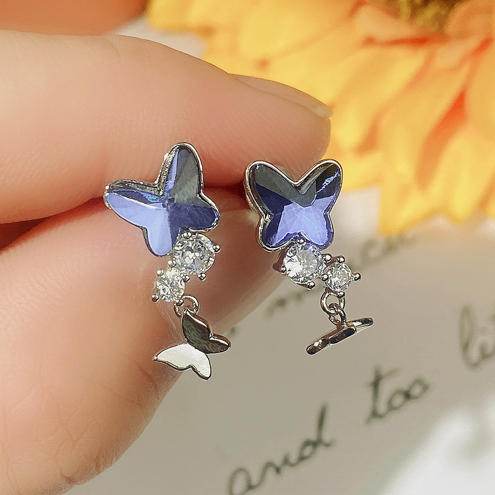 Women's High-grade Crystal Bow Earrings