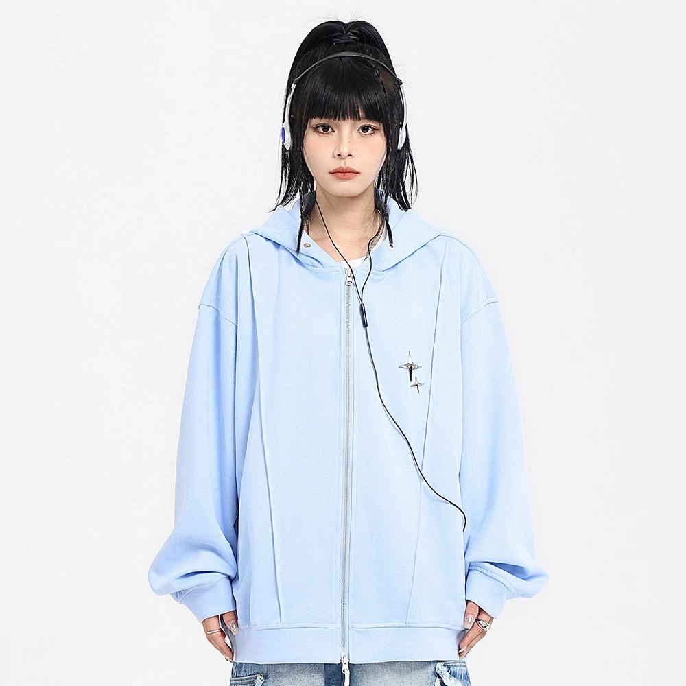 High Street Fashionable Two-way Zipper Cardigan Sweater Men
