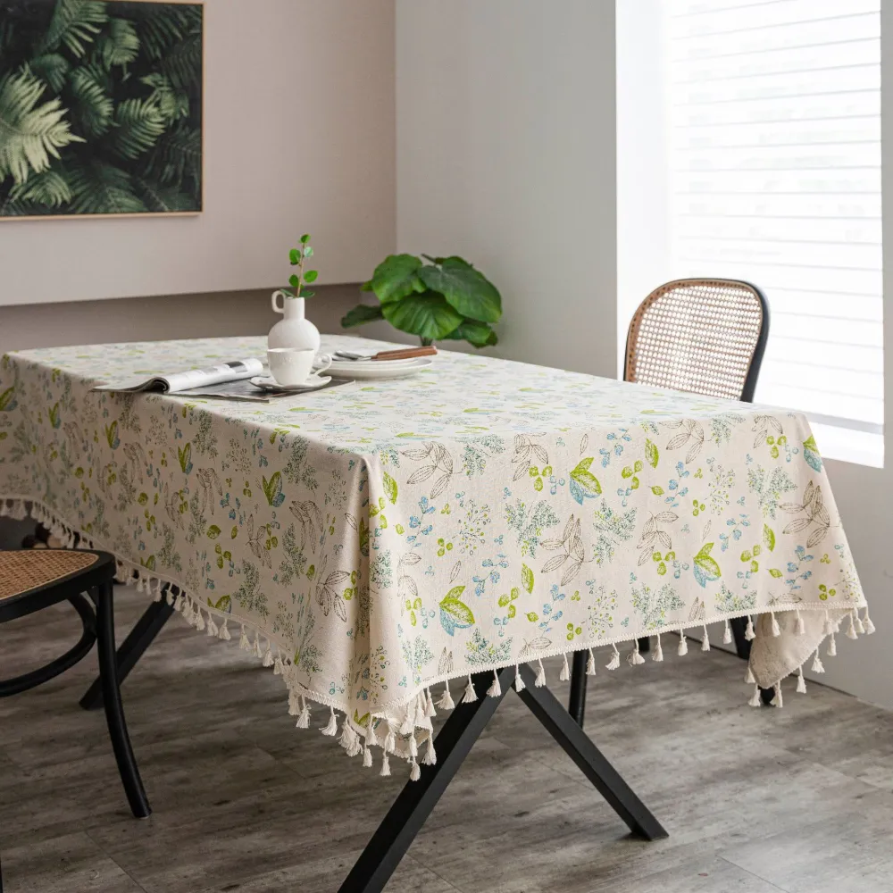 Tassel Tablecloth Small Fresh Cotton And Linen Fabric