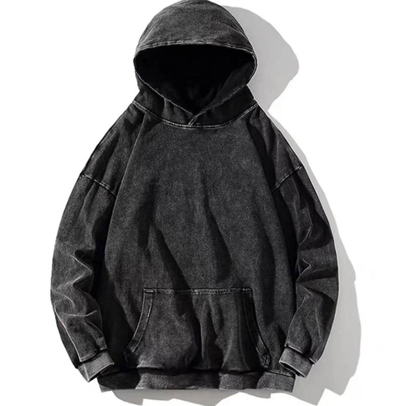 European And American Heavy Pure Cotton Washed Old Sweater Casual Retro