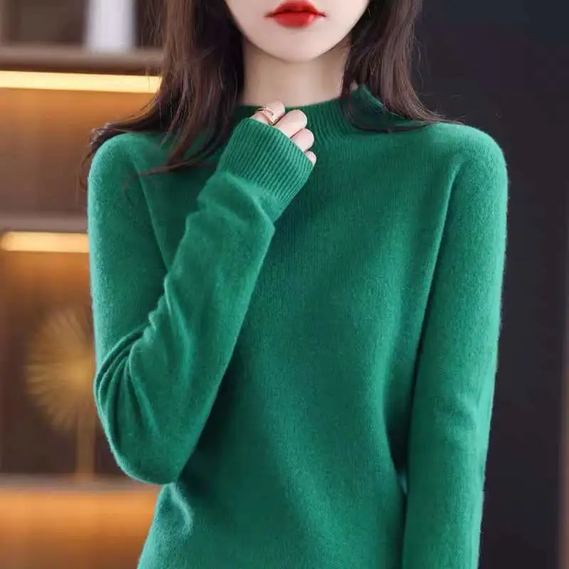 Women's Fashion Half Turtleneck Seamless Sweater