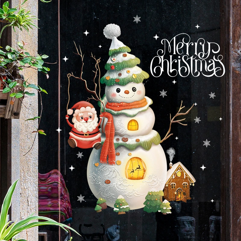 Christmas Glazing Plate Glass Self-adhesive Stickers