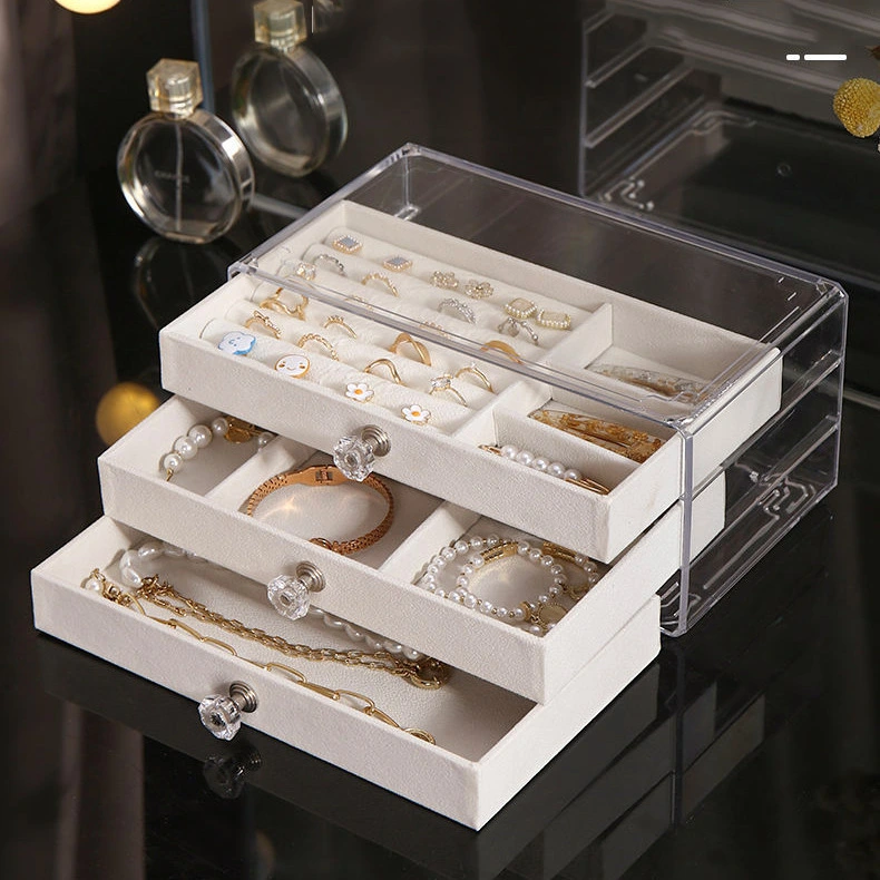 Earrings Necklace Jewelry Box Transparent Storage