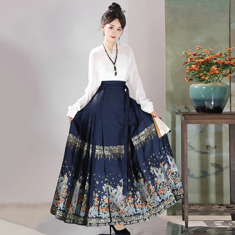 Women's Fashion Casual All-match Cross Collar Shirt Skirt Suit