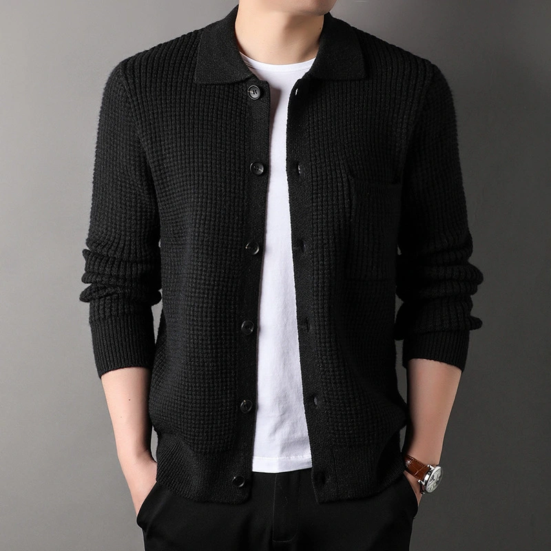 Men's Long-sleeved Knitted Cardigan Jacket