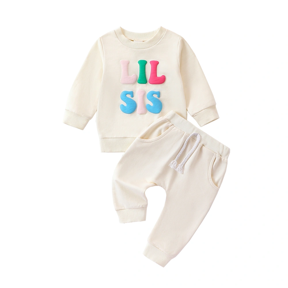 Baby Girl Fall Outfits Letter Print Long Sleeve Sweatshirts Long Pants