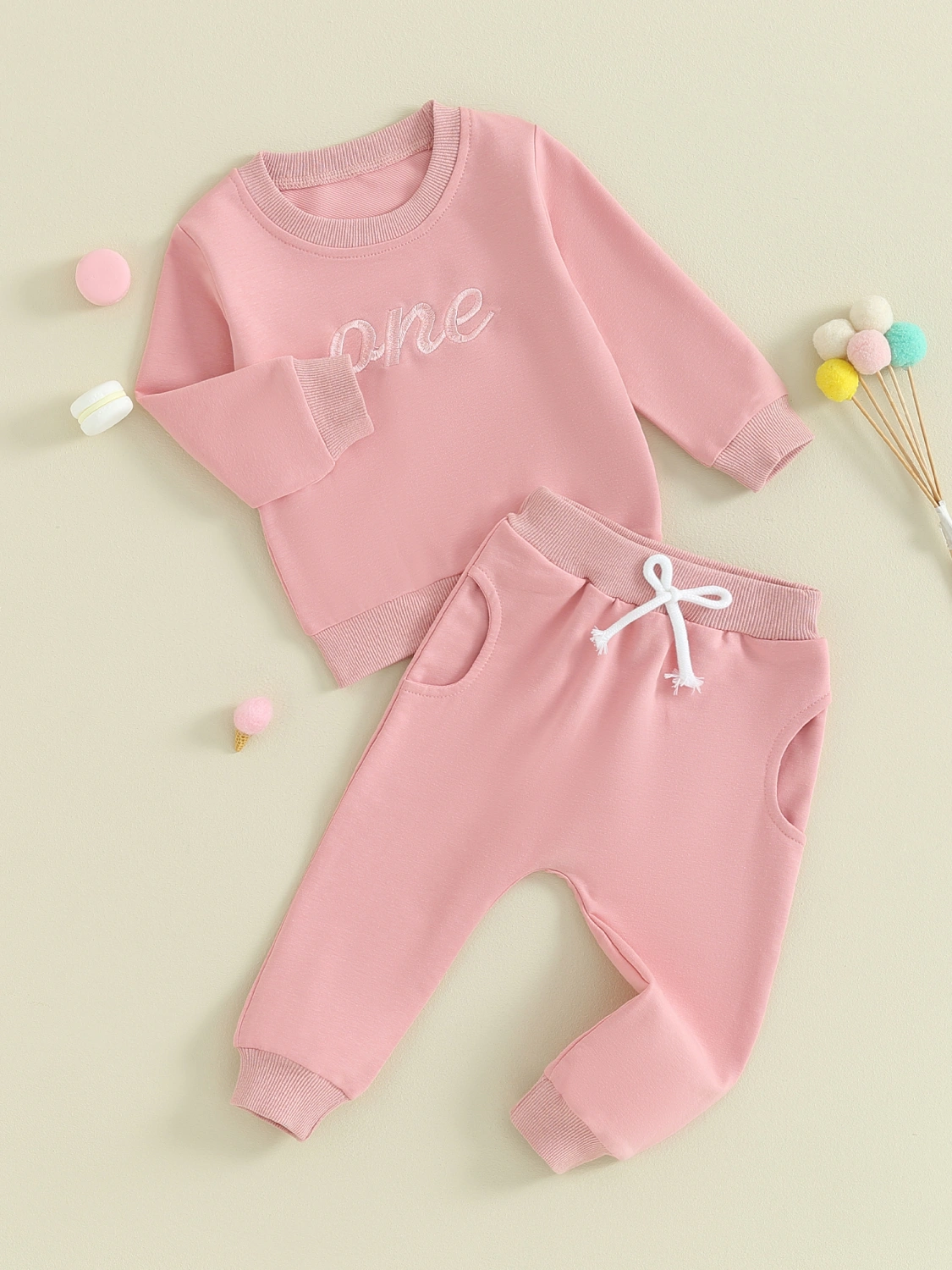 Baby Pants Outfits Toddler Letter Embroidery Sweatshirt and Pants