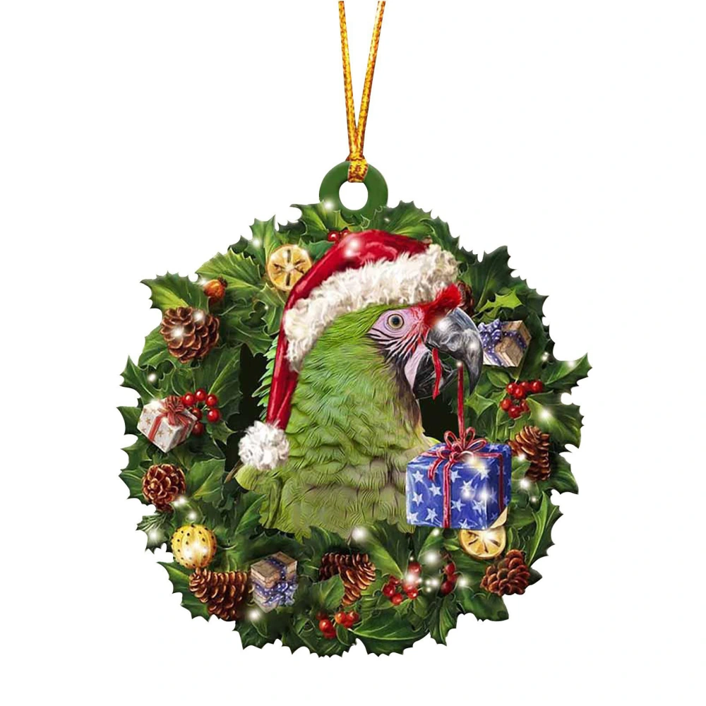 Christmas Bird Wreath Ornaments Hanging Tree Pendant Decorations