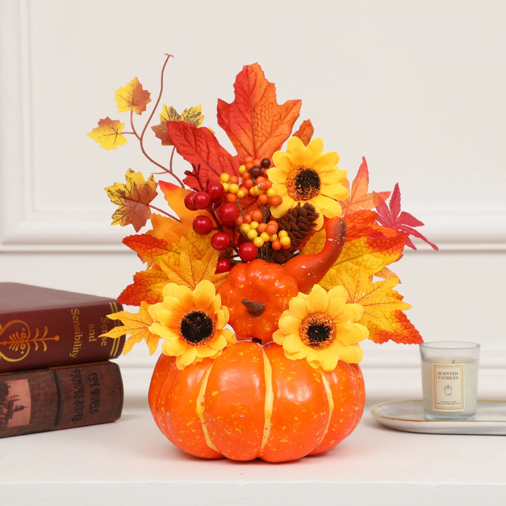 Halloween Autumn Decoration Sunflower Simulation Pumpkin Desktop Decoration