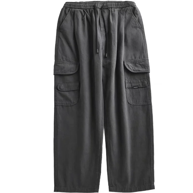 Hong Kong Style Ins Solid Color Vintage Overalls Men
