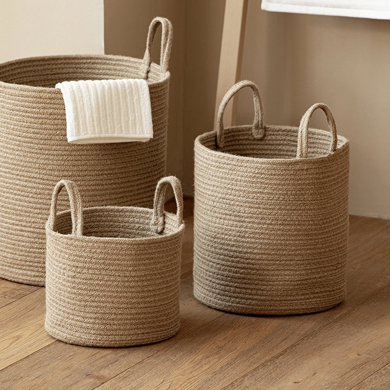 Jute Hand-woven Cotton Basket