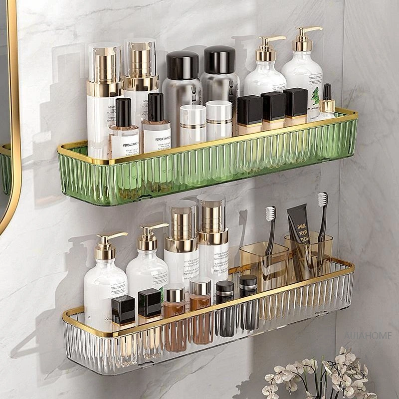 Bathroom Wall-mounted Acrylic Punch-free Storage Rack