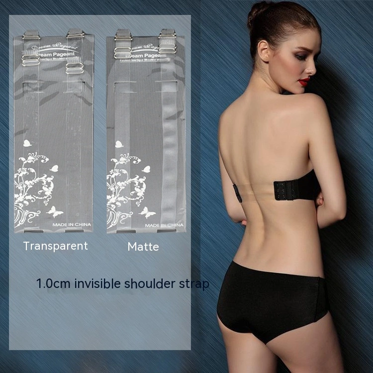 1cm Wide Stainless Steel Buckle See-through Bra Straps Bra Invisible Band