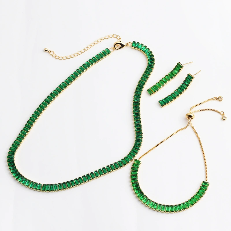 Colorful Green Zircon Crystal Necklace