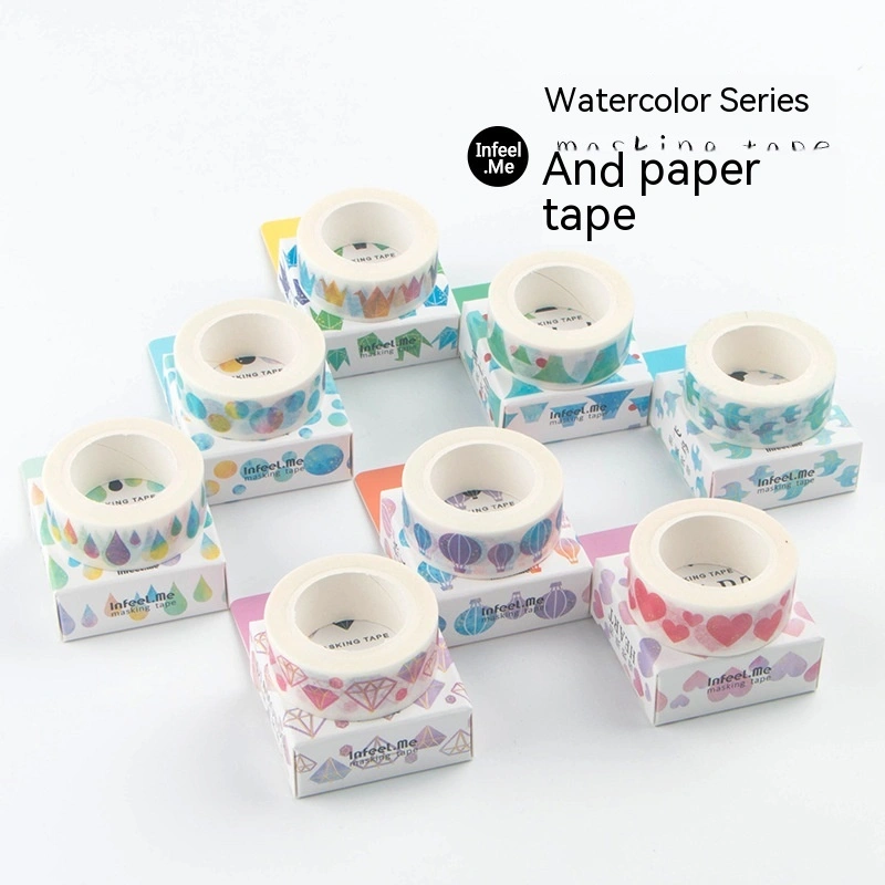 Japanese Watercolor Adhesive Tape DIY Notebook Diary Album Color Decorative Sticker Hand Tear Tape