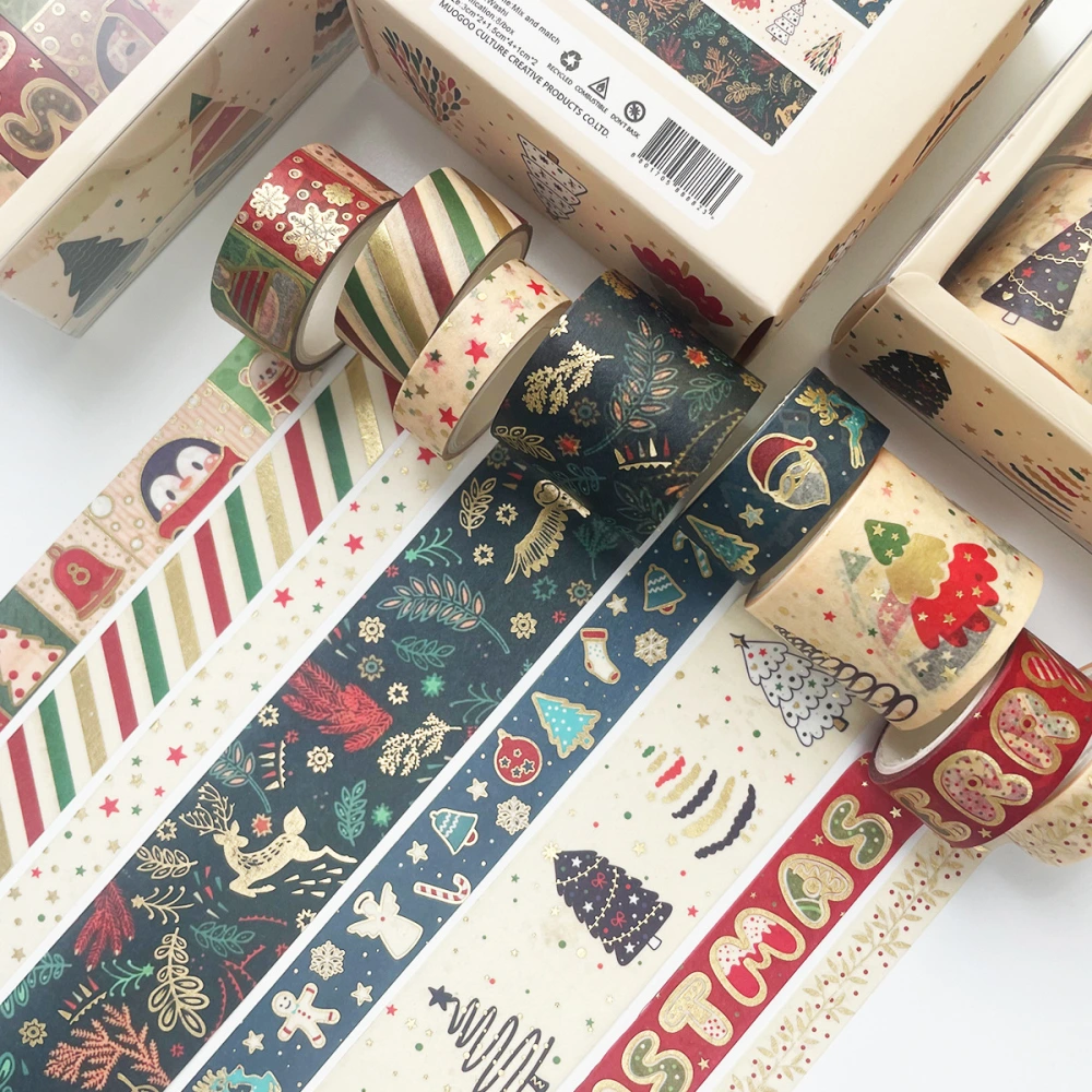 Christmas Gilding And Paper Adhesive Tape 8 Pack