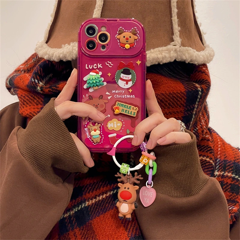 Christmas Stereo Doll Pendant Applicable Phone Case