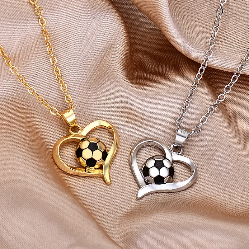 Women's Fashion Heart-shaped 18K Football Necklace