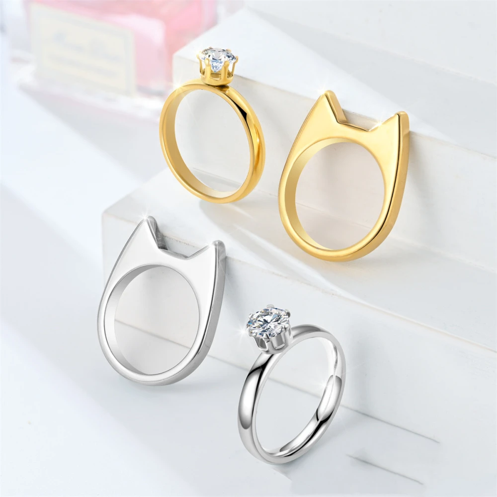 Fashion Jewelry Cat Ear Anti-body Ring Outdoors Convenient