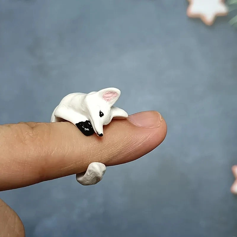 Cute Fox Little Finger Ring Female Little Finger The Red Fox Design Creative Animal Ring Ornament