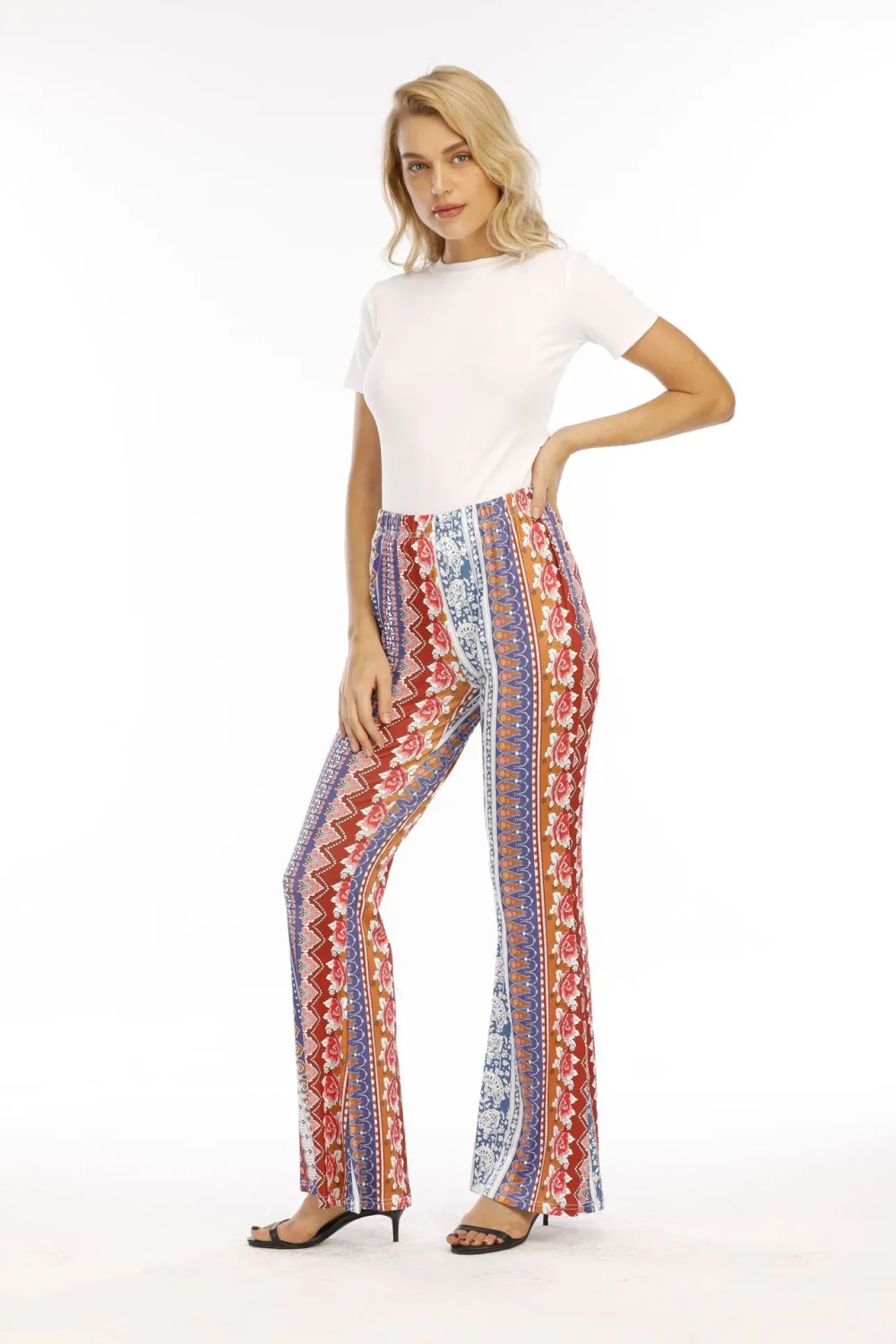 Tight Retro Printed Casual Pants