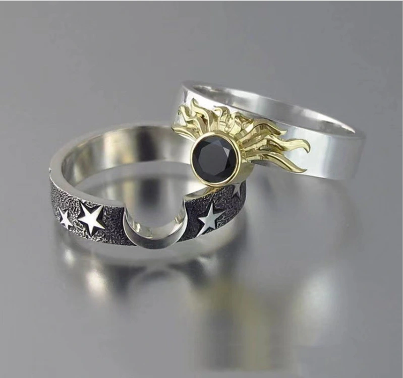 Europe and the United States fashion creative sun star combination set couple ring