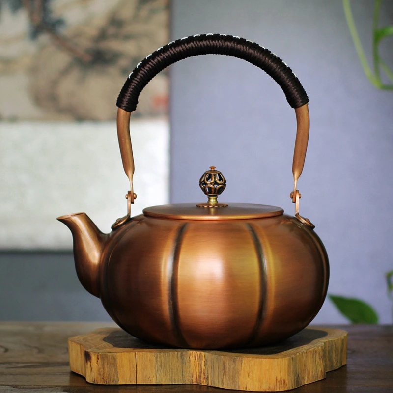 Large Capacity Pure Copper Flat Kettle Large Pumpkin Copper Boiling Water