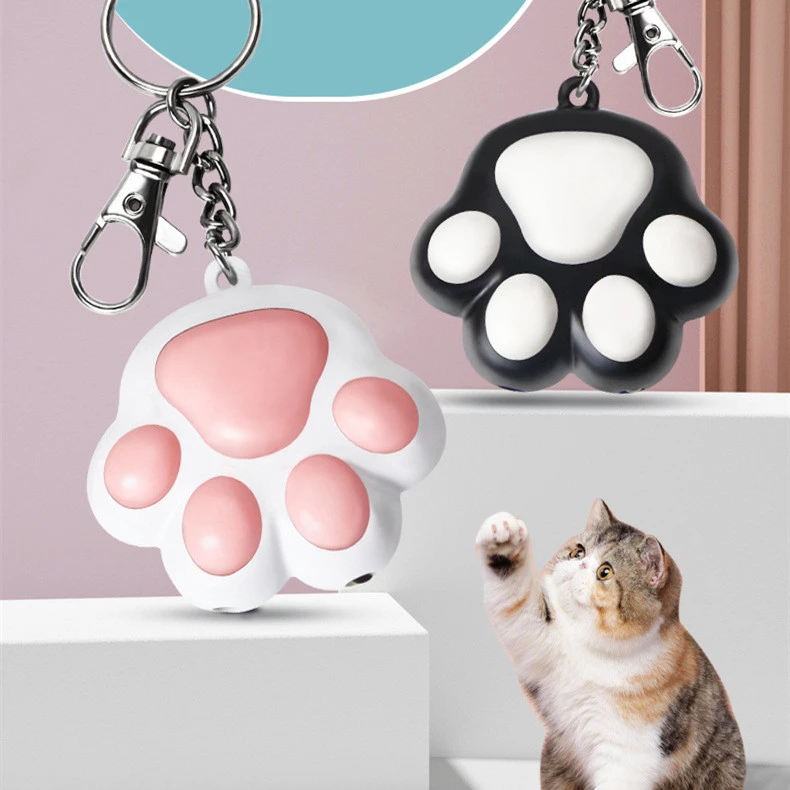 USB Charging Three Functions Cat's Paw Footprints Cute Cartoon Infrared Laser Pen Head Laser Toys