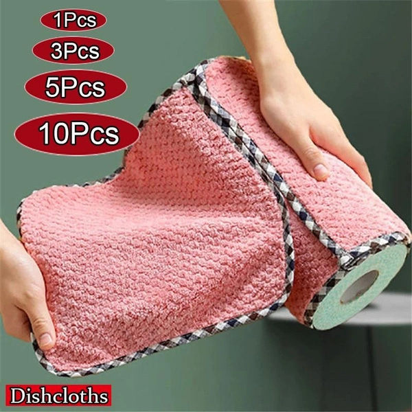 2023 Cleaning Cloths Dishcloths Kitchen Cloth Premium Dish Towels Super Absorbent Coral Velvet Dishtowels Nonstick Oil Washable Quick Drying Coral Velvet Dish Towe