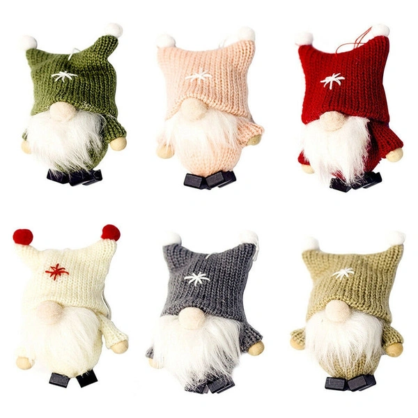 1PC Wool Cute Gnome Doll Christmas Santa Claus Doll Pendant Creative Christmas Hanging Ornaments for Xmas Party Wedding Home Decor Gifts