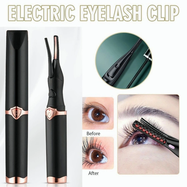 USB Rechargeable Electric Heated Eyelash Curler Long Lasting Makeup Tool