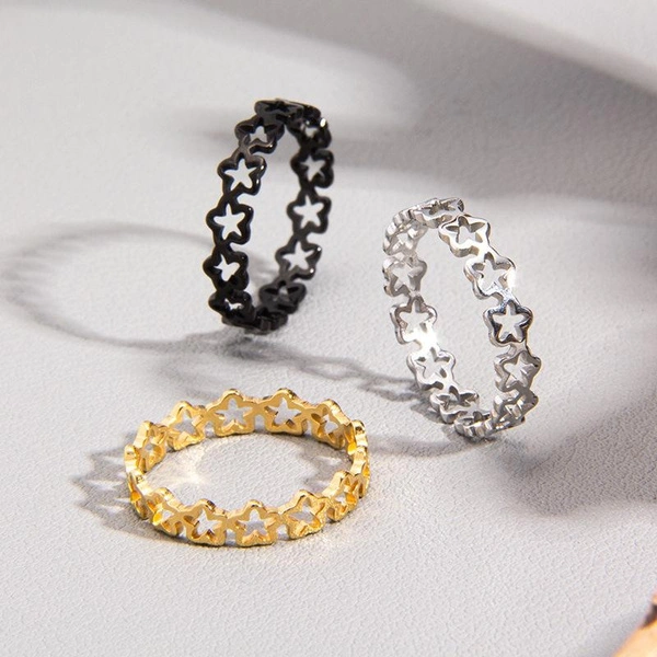 Fashion Jewelry Rings Fine Stainless Steel Gold Rings Jewelry Women