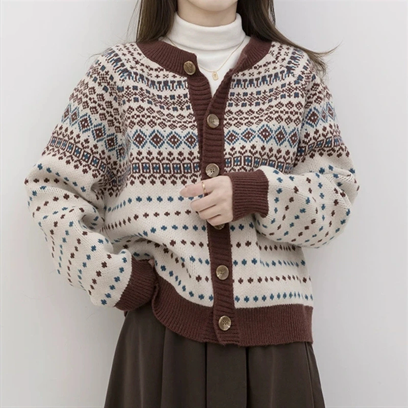 Spring And Autumn Knitted Cardigan Jacket Ladies Sweater Versatile