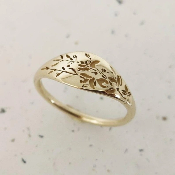 Elegant Woman Fashion Simple Jewelry Accessories Exquisite Hand Carved Flower Ring Beautiful Princess Bride Engagement Wedding Ring Anniversary Birthday Party Girlfriend Mom Christmas Mother's Day Gift Lady Size US5-11