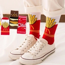 Funky French Fries Cola Burger Socks Novelty Hosiery Women Ladies Socks Men Unisex Winter Cotton Happy Socks